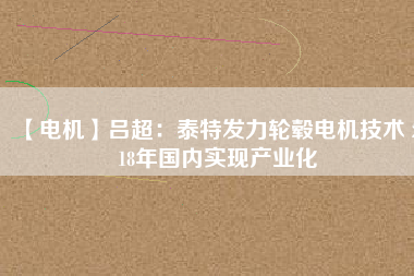 【電機】呂超：泰特發(fā)力輪轂電機技術 2018年國內(nèi)實現(xiàn)產(chǎn)業(yè)化
          