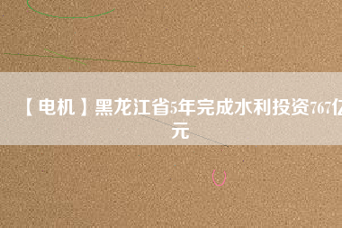 【電機(jī)】黑龍江省5年完成水利投資767億元
          