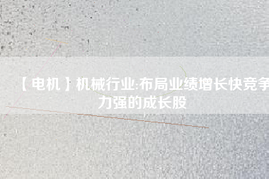 【電機(jī)】機(jī)械行業(yè):布局業(yè)績(jī)?cè)鲩L快競(jìng)爭(zhēng)力強(qiáng)的成長股
          