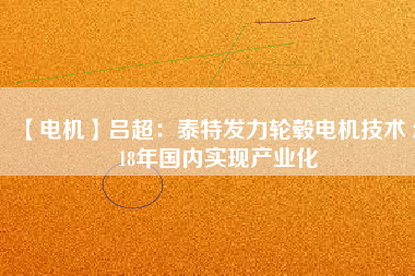 【電機】呂超：泰特發(fā)力輪轂電機技術 2018年國內(nèi)實現(xiàn)產(chǎn)業(yè)化
          