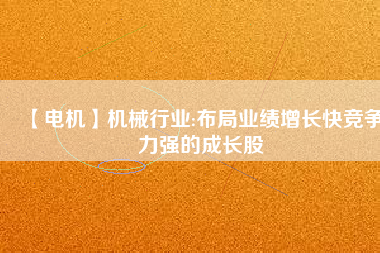 【電機(jī)】機(jī)械行業(yè):布局業(yè)績(jī)?cè)鲩L快競(jìng)爭(zhēng)力強(qiáng)的成長股
          