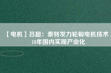 【電機】呂超：泰特發(fā)力輪轂電機技術 2018年國內(nèi)實現(xiàn)產(chǎn)業(yè)化
          