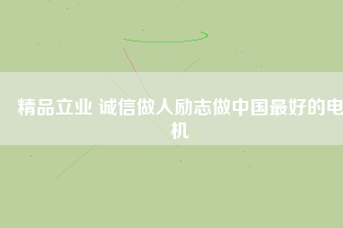 精品立業(yè) 誠信做人勵志做中國最好的電機
          