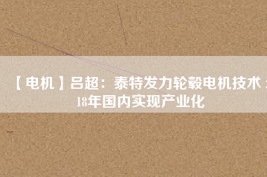 【電機】呂超：泰特發(fā)力輪轂電機技術 2018年國內(nèi)實現(xiàn)產(chǎn)業(yè)化
          