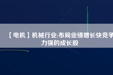 【電機(jī)】機(jī)械行業(yè):布局業(yè)績(jī)?cè)鲩L快競(jìng)爭(zhēng)力強(qiáng)的成長股
          