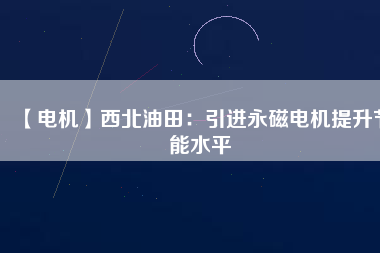 【電機(jī)】西北油田：引進(jìn)永磁電機(jī)提升節(jié)能水平
          