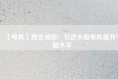 【電機(jī)】西北油田：引進(jìn)永磁電機(jī)提升節(jié)能水平
          