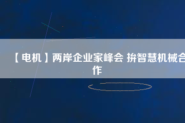 【電機】兩岸企業(yè)家峰會 拚智慧機械合作
          