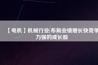 【電機(jī)】機(jī)械行業(yè):布局業(yè)績(jī)?cè)鲩L快競(jìng)爭(zhēng)力強(qiáng)的成長股
          