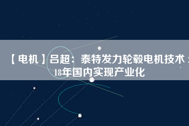 【電機】呂超：泰特發(fā)力輪轂電機技術 2018年國內(nèi)實現(xiàn)產(chǎn)業(yè)化
          