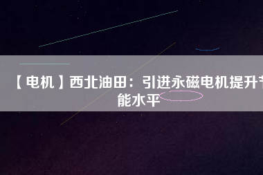 【電機(jī)】西北油田：引進(jìn)永磁電機(jī)提升節(jié)能水平
          