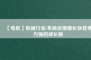 【電機(jī)】機(jī)械行業(yè):布局業(yè)績(jī)?cè)鲩L快競(jìng)爭(zhēng)力強(qiáng)的成長股
          