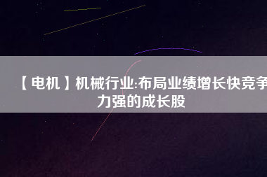 【電機(jī)】機(jī)械行業(yè):布局業(yè)績(jī)?cè)鲩L快競(jìng)爭(zhēng)力強(qiáng)的成長股
          