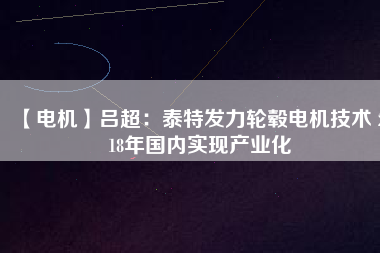 【電機】呂超：泰特發(fā)力輪轂電機技術 2018年國內(nèi)實現(xiàn)產(chǎn)業(yè)化
          