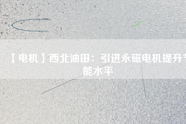 【電機(jī)】西北油田：引進(jìn)永磁電機(jī)提升節(jié)能水平
          