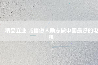 精品立業(yè) 誠信做人勵志做中國最好的電機
          