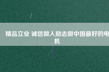 精品立業(yè) 誠信做人勵志做中國最好的電機
          