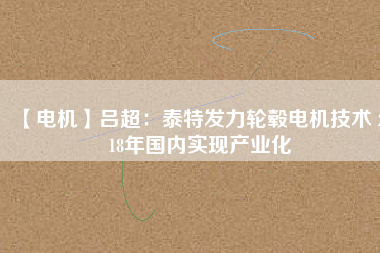 【電機】呂超：泰特發(fā)力輪轂電機技術 2018年國內(nèi)實現(xiàn)產(chǎn)業(yè)化
          