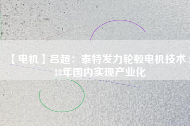 【電機】呂超：泰特發(fā)力輪轂電機技術 2018年國內(nèi)實現(xiàn)產(chǎn)業(yè)化
          