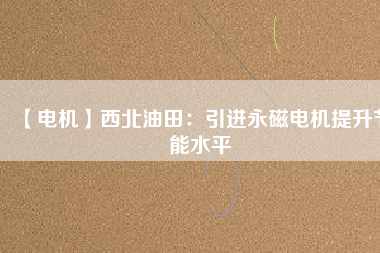 【電機(jī)】西北油田：引進(jìn)永磁電機(jī)提升節(jié)能水平
          