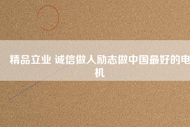 精品立業(yè) 誠信做人勵志做中國最好的電機
          