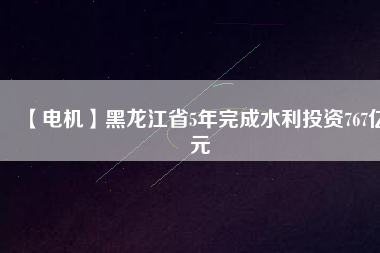 【電機(jī)】黑龍江省5年完成水利投資767億元
          