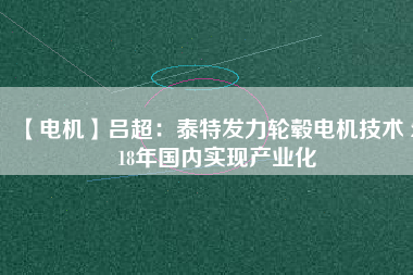 【電機】呂超：泰特發(fā)力輪轂電機技術 2018年國內(nèi)實現(xiàn)產(chǎn)業(yè)化
          