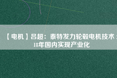 【電機】呂超：泰特發(fā)力輪轂電機技術 2018年國內(nèi)實現(xiàn)產(chǎn)業(yè)化
          