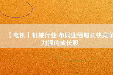 【電機(jī)】機(jī)械行業(yè):布局業(yè)績(jī)?cè)鲩L快競(jìng)爭(zhēng)力強(qiáng)的成長股
          