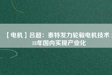 【電機】呂超：泰特發(fā)力輪轂電機技術 2018年國內(nèi)實現(xiàn)產(chǎn)業(yè)化
          