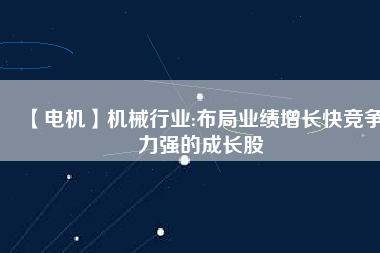 【電機(jī)】機(jī)械行業(yè):布局業(yè)績(jī)?cè)鲩L快競(jìng)爭(zhēng)力強(qiáng)的成長股
          