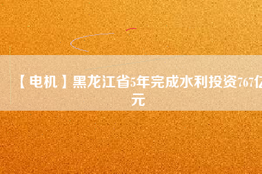 【電機(jī)】黑龍江省5年完成水利投資767億元
          