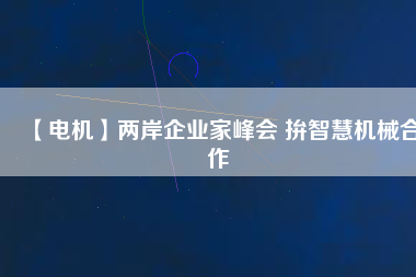 【電機】兩岸企業(yè)家峰會 拚智慧機械合作
          