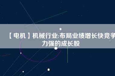 【電機(jī)】機(jī)械行業(yè):布局業(yè)績(jī)?cè)鲩L快競(jìng)爭(zhēng)力強(qiáng)的成長股
          