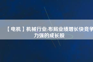 【電機(jī)】機(jī)械行業(yè):布局業(yè)績(jī)?cè)鲩L快競(jìng)爭(zhēng)力強(qiáng)的成長股
          