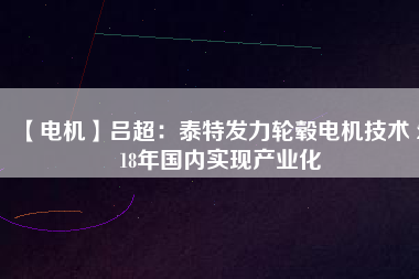 【電機】呂超：泰特發(fā)力輪轂電機技術 2018年國內(nèi)實現(xiàn)產(chǎn)業(yè)化
          