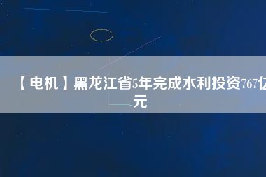 【電機(jī)】黑龍江省5年完成水利投資767億元
          