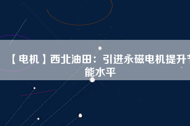 【電機(jī)】西北油田：引進(jìn)永磁電機(jī)提升節(jié)能水平
          