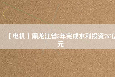 【電機(jī)】黑龍江省5年完成水利投資767億元
          