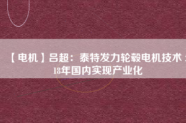 【電機】呂超：泰特發(fā)力輪轂電機技術 2018年國內(nèi)實現(xiàn)產(chǎn)業(yè)化
          