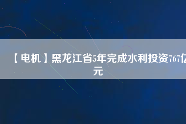 【電機(jī)】黑龍江省5年完成水利投資767億元
          